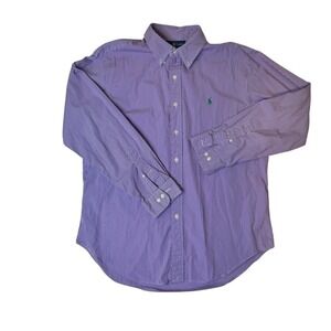 Ralph Lauren Classic Fit Purple Stripe Button‎ Down Shirt Men 16 1/2 34/35